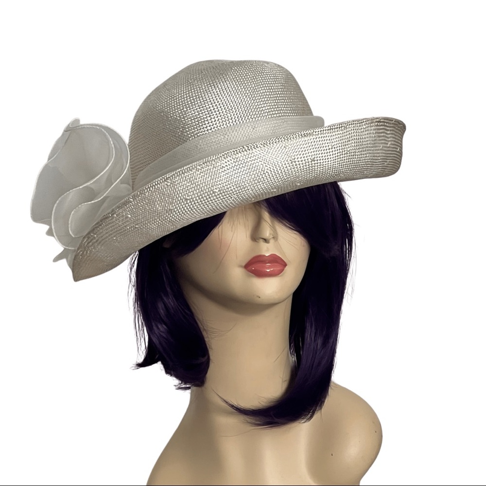 Vintage Retro Straw Hat - Off white